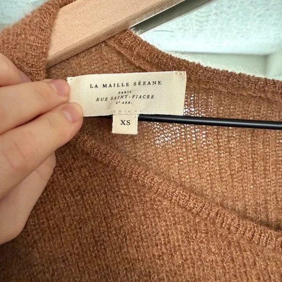 Sezane Chestnut Button-Up Cardigan - Picture 3 of 3